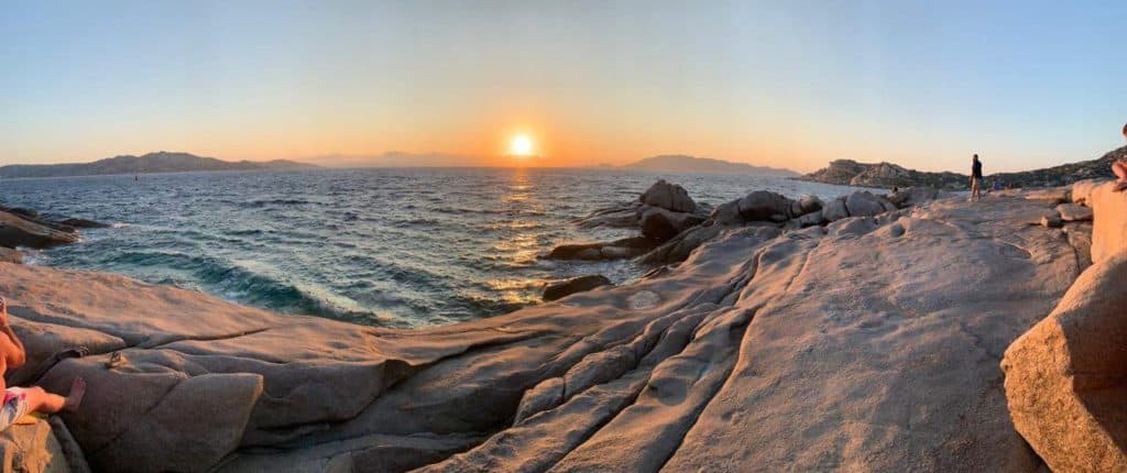 Panoramica di Punta Tegge al tramonto