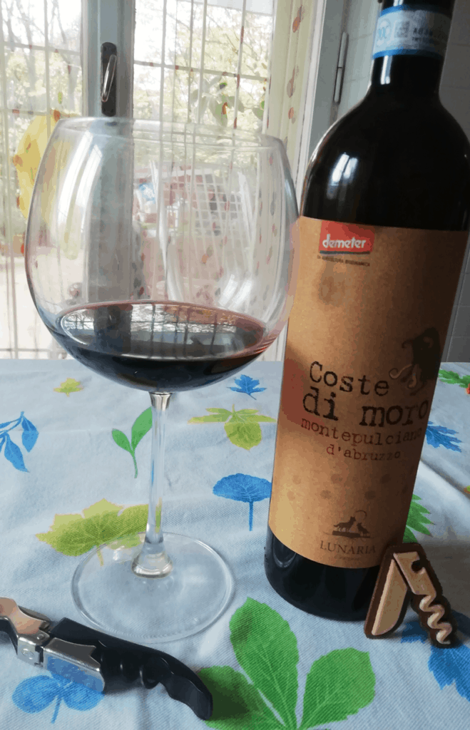 Calice di Montepulciano d'Abruzzo e Bottiglia di Coste di Moro 2016